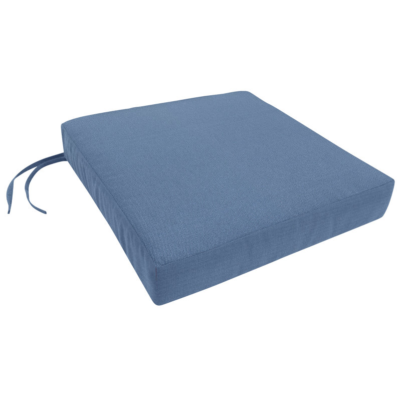 Encinitas Sunbrella Outdoor 3.5'' Dining Chair Cushion, Canvas Sapphire Blue Sunbrella, 3.5" H x 21" W x 18" D