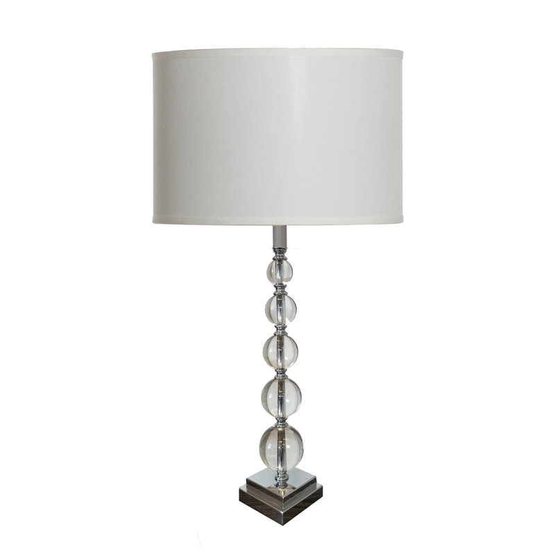 Lampe de table standard 30" Oldenburg, Transparent, Blanc