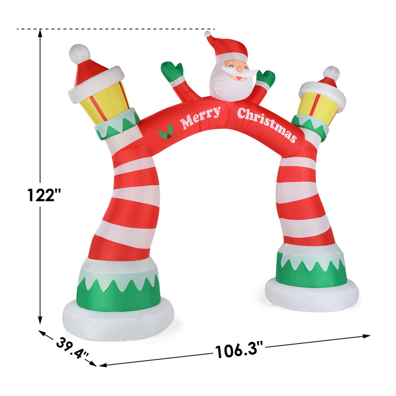 Décoration de Noël gonflable avec arche lumineuse 8,9 pi