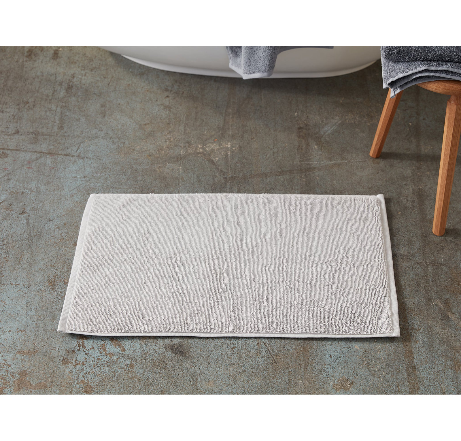 Cloud Loom Organic Bath Mat, Fog, 36" L x 24" W
