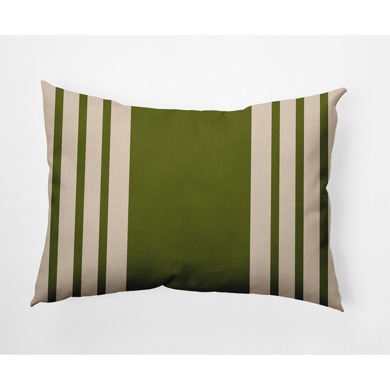Coussin décoratif à rayures, Olive