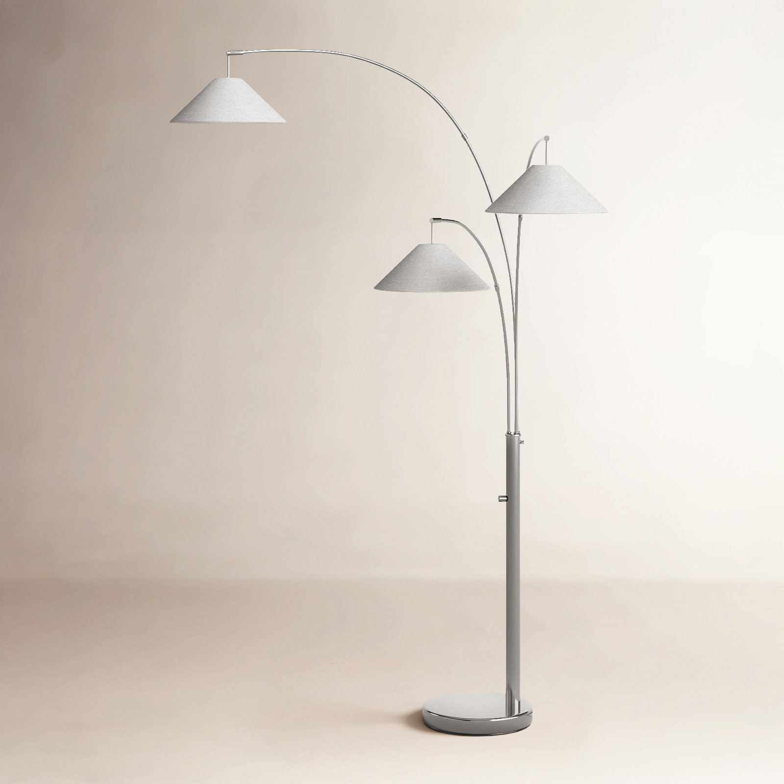 Braxton 86'' Floor Lamp, Textured White, Brushed Steel