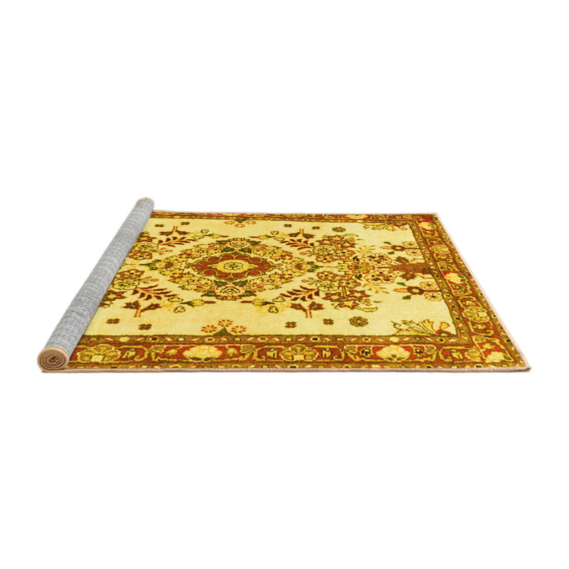 Aricely Washable Floral Indoor Rug, Round 5'