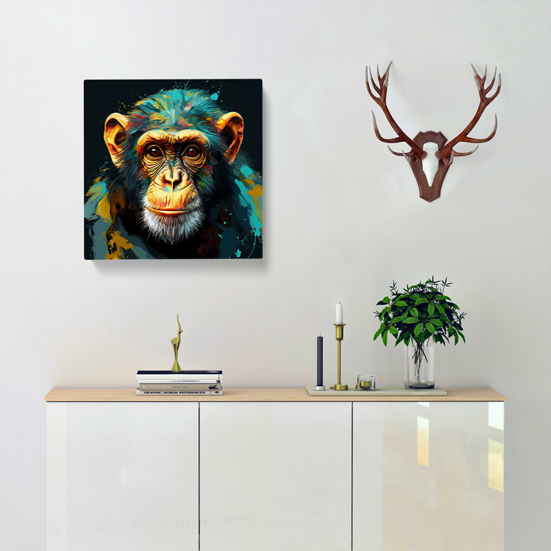 Monkey No.1 - Wrapped Canvas, 50cm H x 50cm W x 3cm D