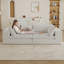 Nuage 2 places 39,8 po en velours côtelé blanc avec agencement double couche. Coussin amovible, sans assemblage, bricolage pour divers espaces intérieurs. Siège rembourré de plumes, support en éponge pure et compression à haute densité