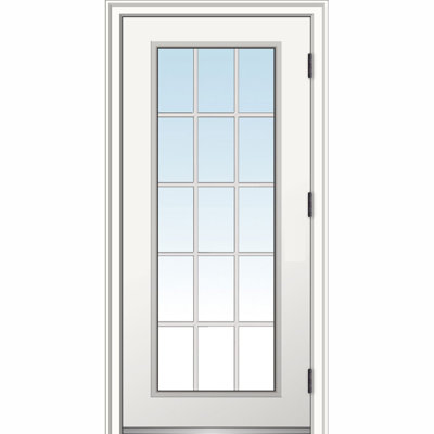 Clear Lowe Glass 80'' Flush Steel Front Entry Doors