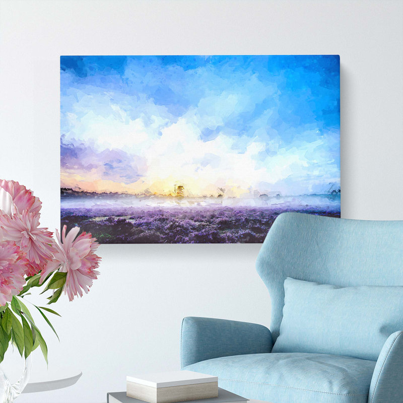 Field Of Heather In The Netherlands In Abstract - Wrapped Canvas Print, 50cm H x 76cm W x 3cm D