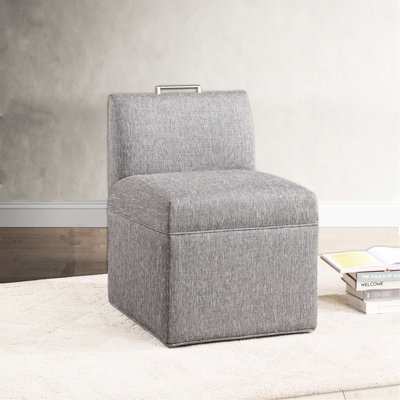Ashen Grey Chair With - Foam Filled Cushion, Caster In Fabric Long-Lasting, Stylish, Comfortable