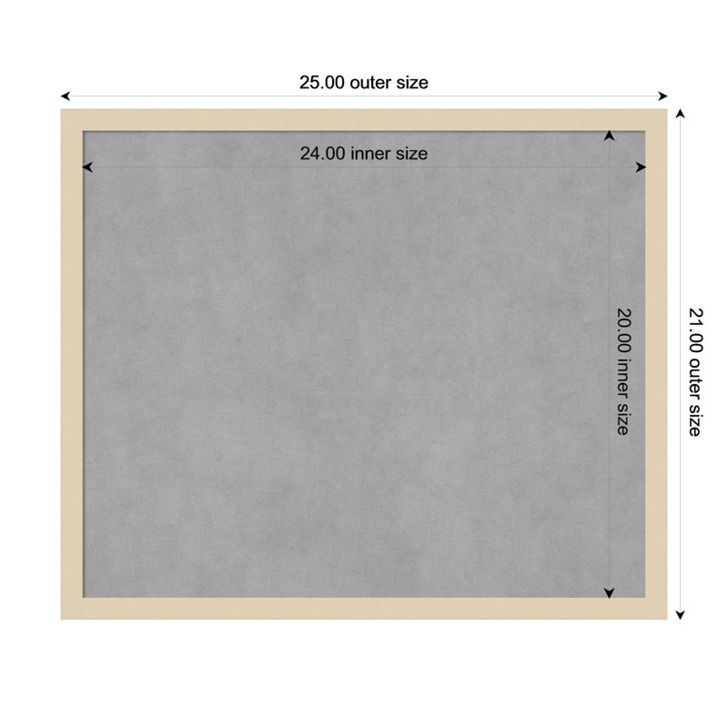 Tableau magnétique à cadre naturel Svelte, H 21 po x l 25 po
