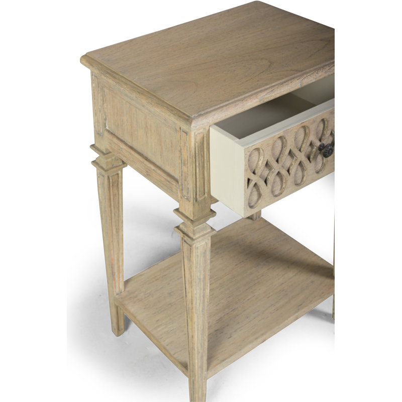 Artisans 50cm W Solid Wood Bedside Table