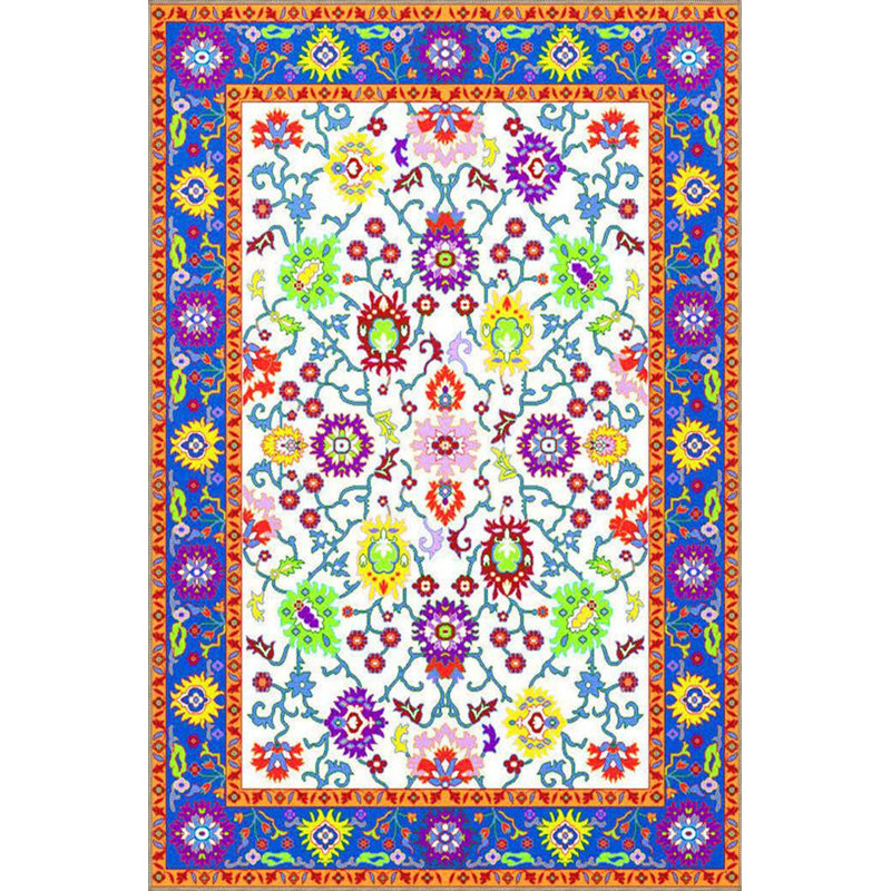 Tapis décoratif lavable à la machine multicolore, Carré 3 pi 3 po