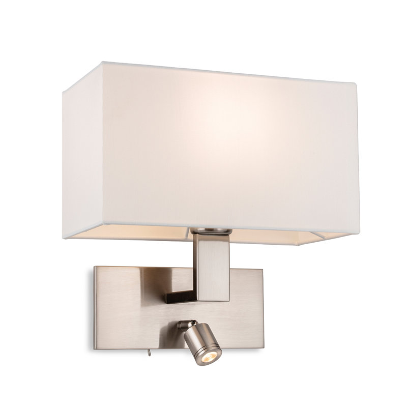  2-Light LED Silver Wallchiere, Cream shade