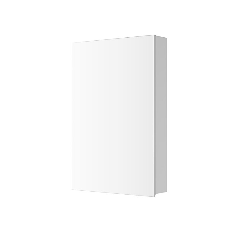 Armoire à miroir de salle de bain l 20 po x H 30 po avec porte en bois, fixée au mur, encastrée ou en surface, ouverture à gauche, rangement pour cosmétiques 20 po x 30 po - Pharmacie à porte, miroir, organisateur tendance