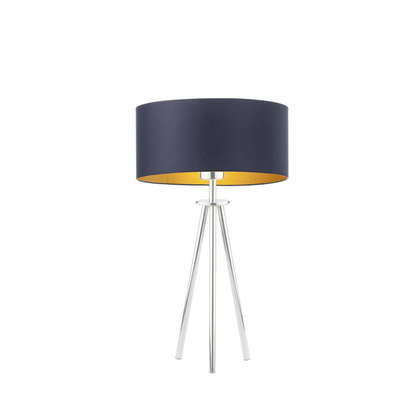 Senger Metal Tripod Lamp, Navy, White