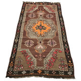 Ghelim One-of-a-Kind Wool Black/White/Brown/Beige Rug