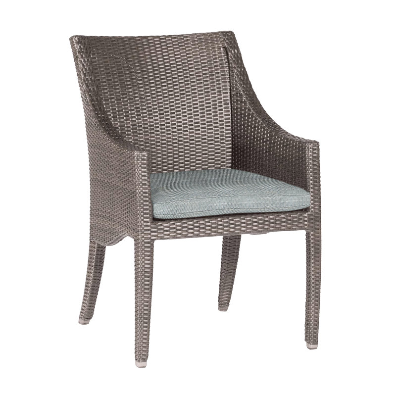Chaise avec accoudoirs tissée Athena - Huître, Argent Rollo, Welt, Huître