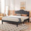 Structure de lit double avec tête de lit réglable, lit plateforme tapissier, sommier, aucun sommier requis-911357068-920388573