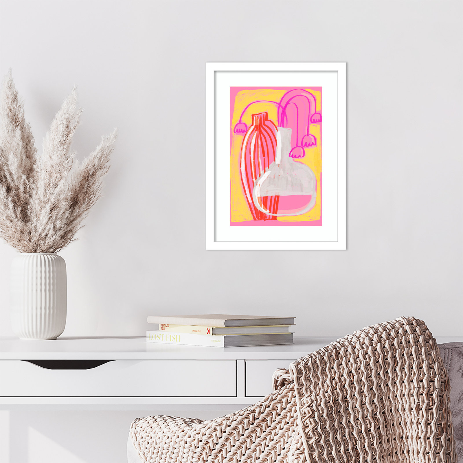 Galya "Neon Still Life No. 5" Print, White, 17" H x 13" W