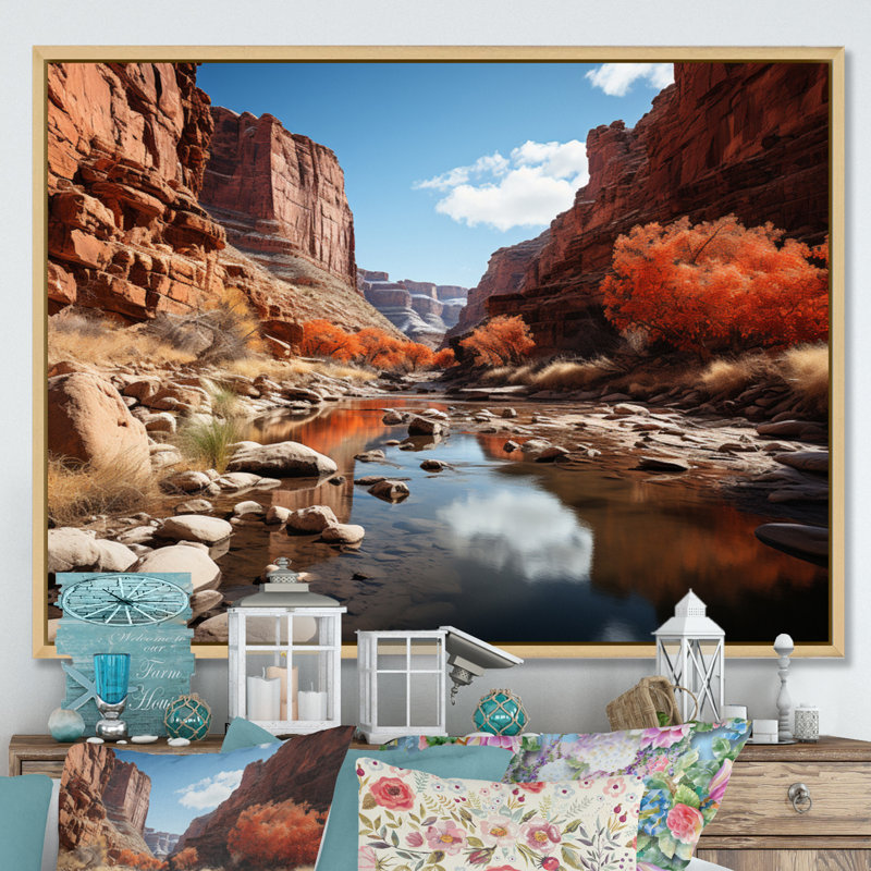 Canyon - passage intemporel II - impression, H 16 po x l 32 po x P 1 po, Cadre naturel flottant