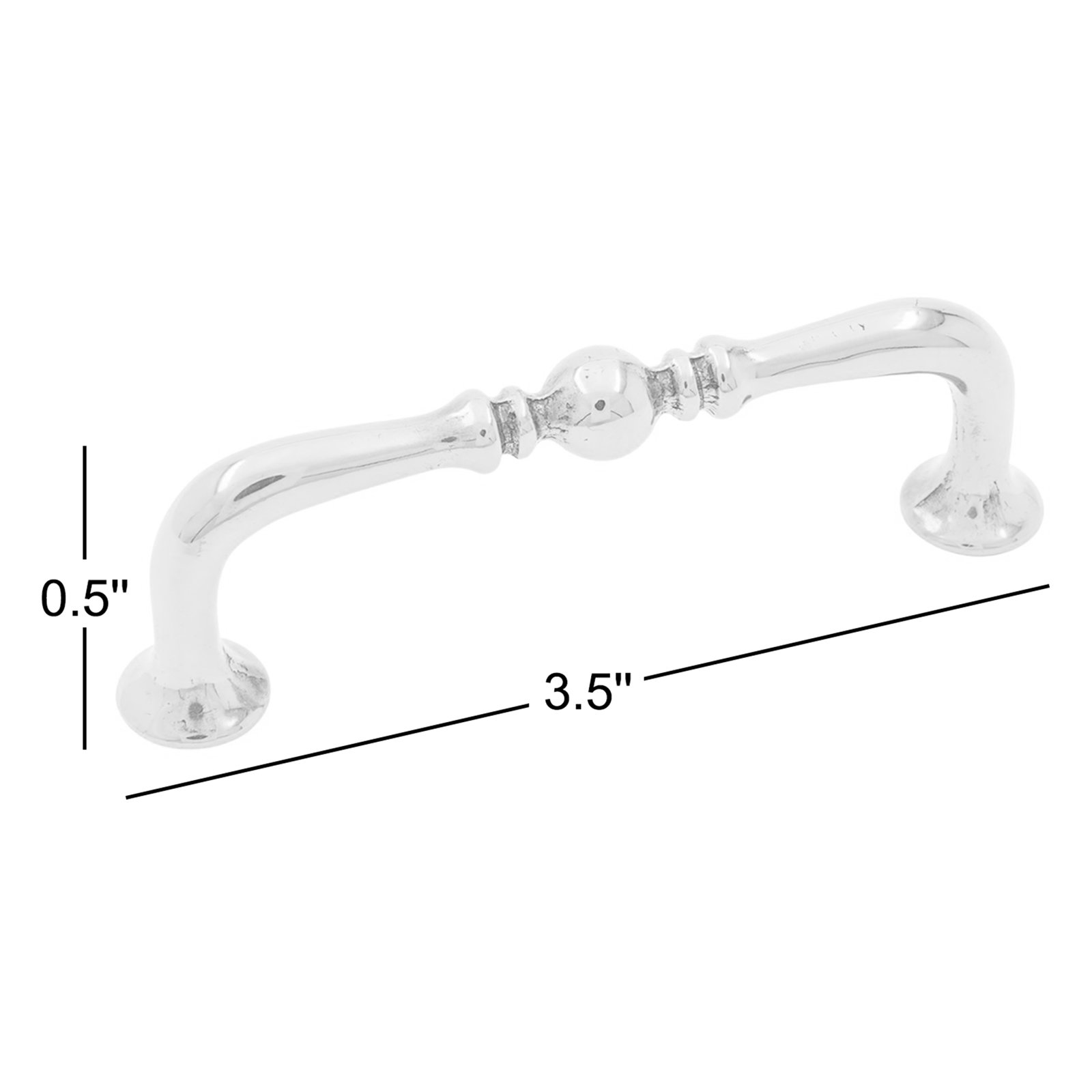 CP Series 3" Center to Center Decorative Elongated Arch Pull, Polished Brass