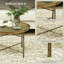 Table basse ronde 24 po, plateau central en métal martelé doré, table d'appoint multifonctionnelle pour le salon, la chambre à coucher