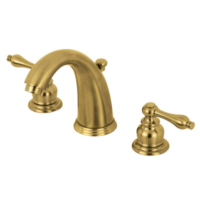 Kingston Brass Victorian Two-Handle 3-Hole Deck Mount Widespread Bathroom Faucet with Retail Pop-Up Drain