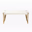 Table basse Abagael au fini blanc et or brossé, H 17,89 po x l 43,39 po x P 22,97 po
