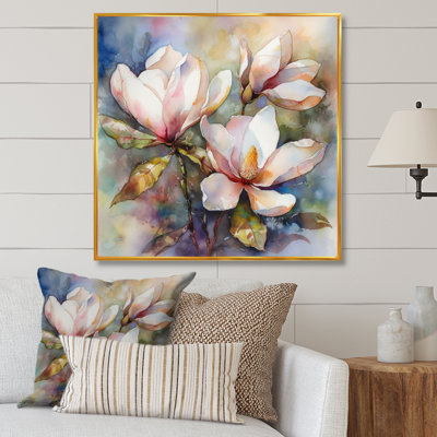 Pink Magnolia Symphony III - Magnolias Framed Canvas Print