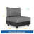 2-Piece Gray Aluminum Modular Armless Chairs For Pool Garden Balcony Porch (Set Of 2)