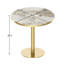 Table de bistro moderne ronde 31,5 po, plateau de table en faux marbre et structure en métal, assemblage rapide-377799740