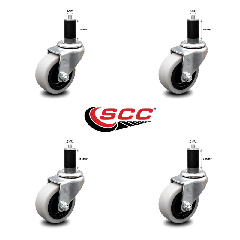 4 Piece Caster Set with Expanding Stem