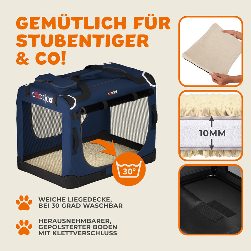 Kempner Pet Carrier, 42cm H x 60cm W x 44cm D, Blue