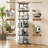 Rotating Bookshelf Tower 5 Tier, Spinning Bookcase, Revolving 360 Book Shelf Narrow Tall Bookcase, Vertical Turning Round storage Bookshelf, Book Shelf Organizer for Bedroom, Living Room, Brown-910998861