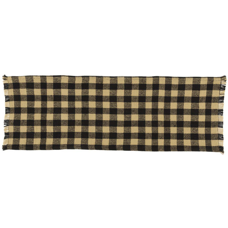 Aaliyah Plaid 100% Cotton Burlap Check Table Runner, 48" W x 13" D