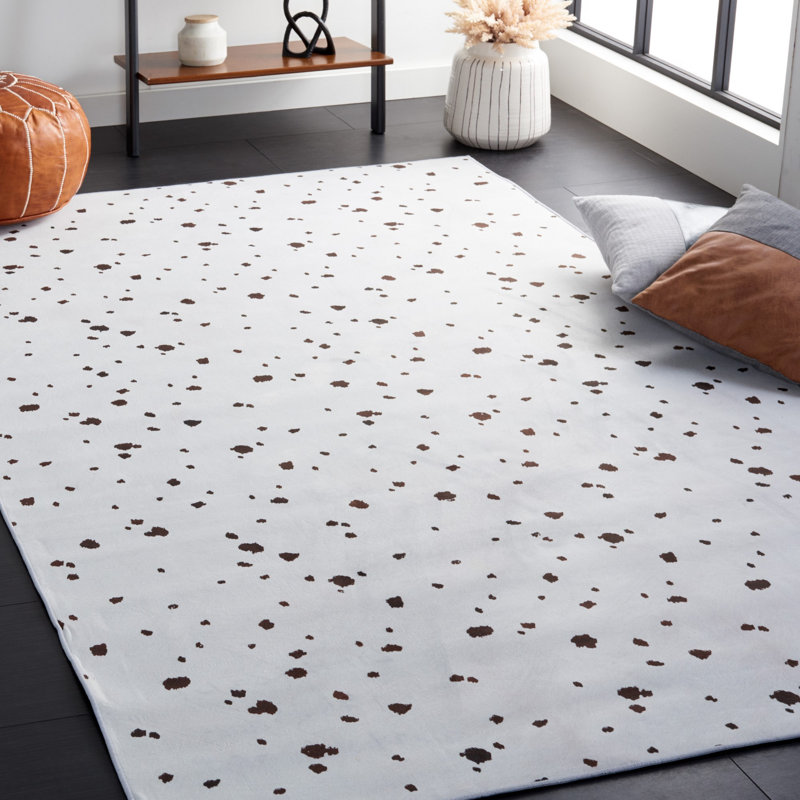 Tapis abstrait ivoire / noir, Rectangle 5 pi x 8 pi