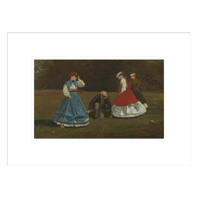 «Croquet Scene» par Winslow Homer, impression giclée sur cadre