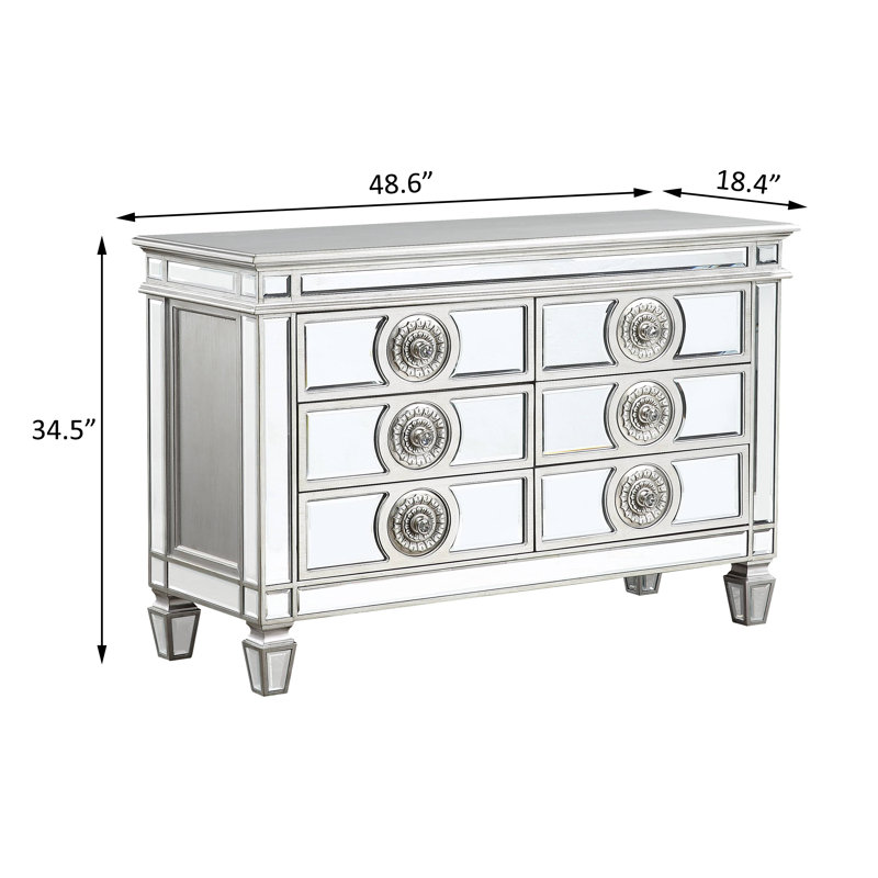 Desserte à 6 tiroirs Shotwell Mirrored