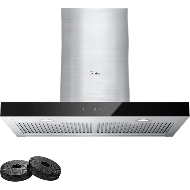 Midea MVT30W9AST 30" T-Shape Range Hood, 450 CFM, 5-Layer Filters, Ductless Convertible