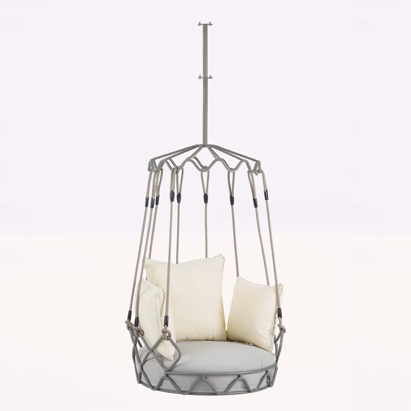Balancelle d'extérieur avec caractéristiques haut de gamme pour la détente, Gris clair / beige
