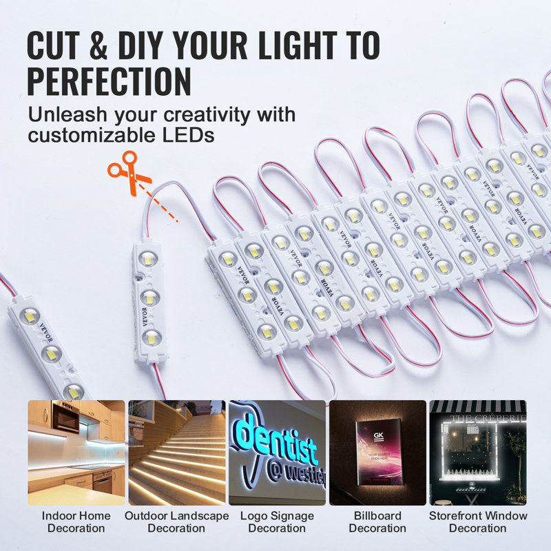 200PCS LED Storefront Lights, 108 ft DC 12V