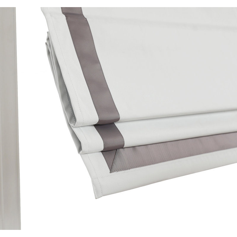 Store romain 100% occultant sans cordon avec bordure en ruban, Taupe, L 35 po x L 64 po