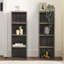 Étagère de rangement multimédia à 8 niveaux, armoire de rangement compacte CD DVD avec tablettes réglables, bibliothèque haute étroite pour le bureau à domicile, bibliothèque multifonctionnelle à deux étages