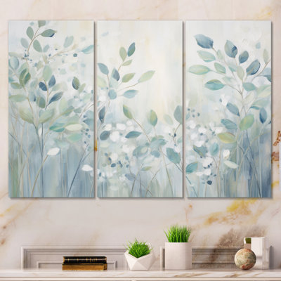 " Blue Botanical Rhythms IV " 3 - Pieces