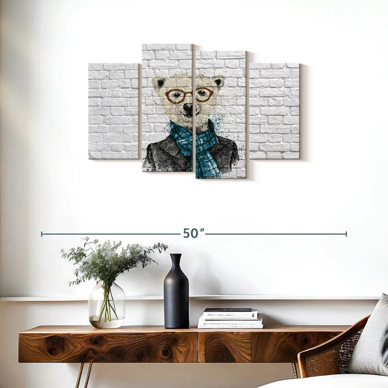 Brampt Dapper Polar Bear, 22" H x 36" W
