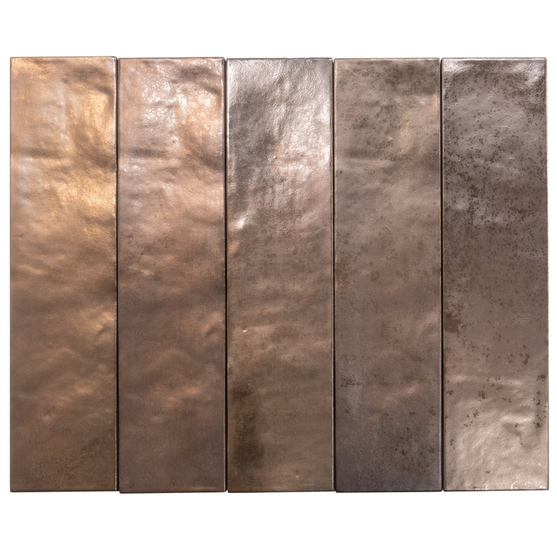 Bravura 2.5 X 10 In. Matte Ceramic Subway Wall Tile (5.06 Sq Ft/Case) - 30 Pack, Bronze