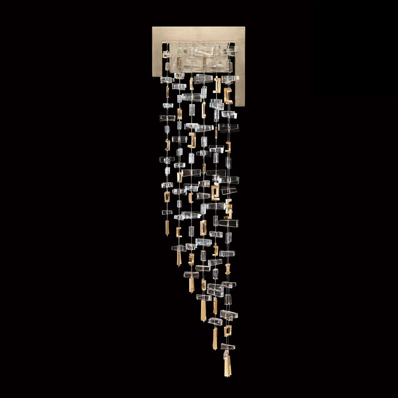 Capri Solid Brass LED Armed Sconce, Standard Soft Gold Leaf