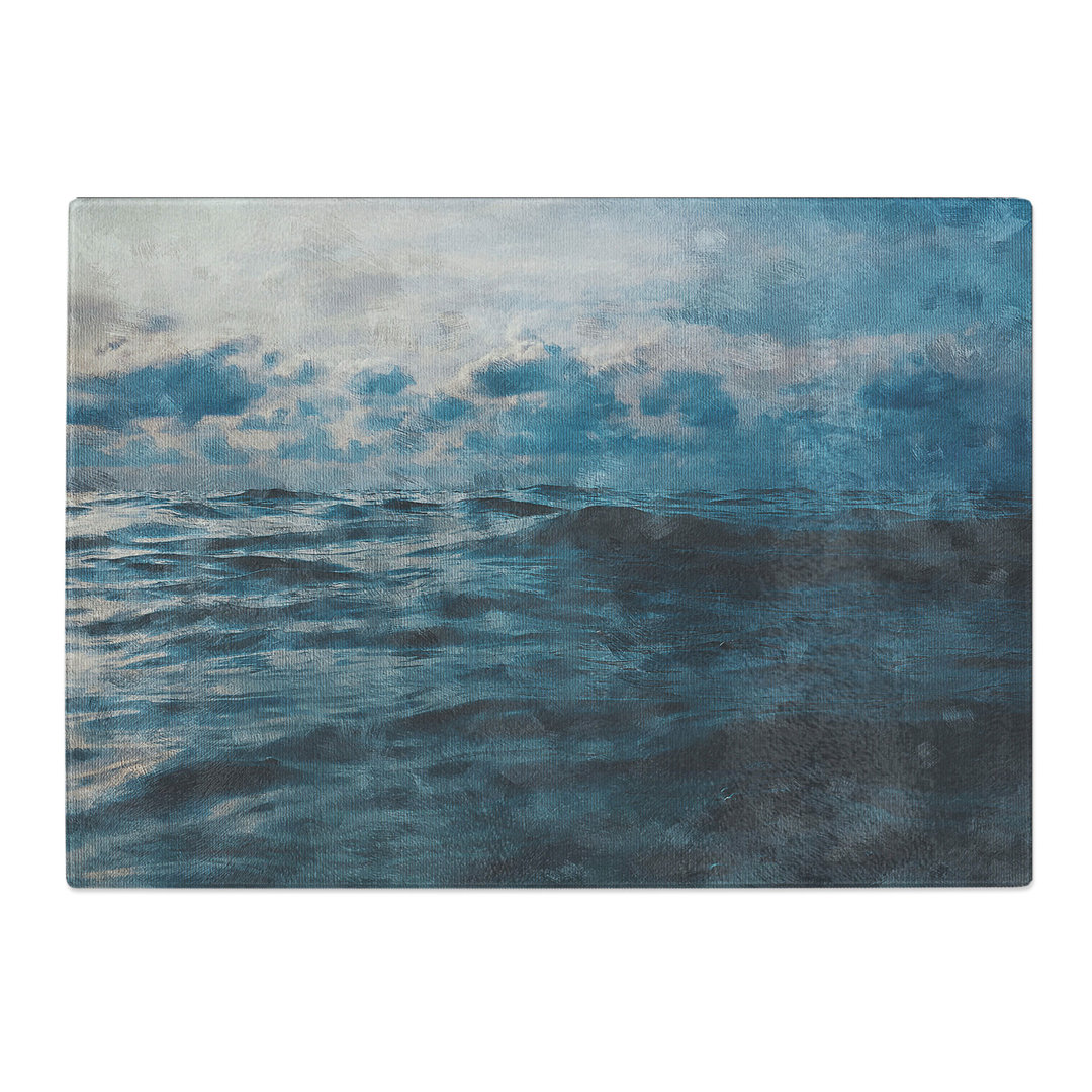 Tempered Glass Clouds Above the Ocean Chopping Board