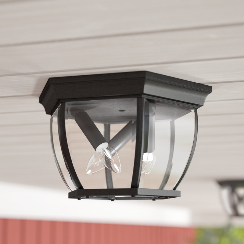 Plafonnier encastré d'extérieur 3 lumières Aquilar, Noir