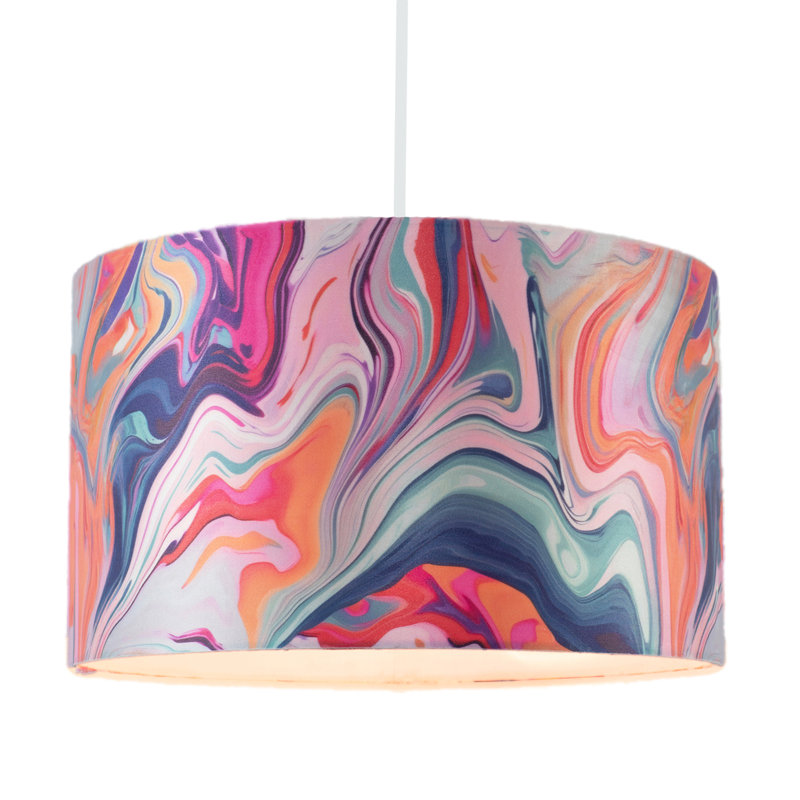 20cm H Satin Drum Lamp Shade ( Screw On ) in Pink