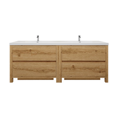 Meuble-lavabo double 83,5 po avec plateau en acrylique Maribell